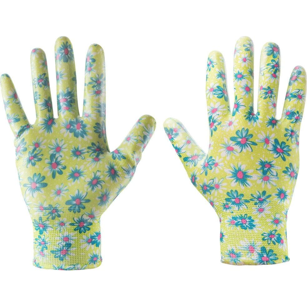VERTO 97H142 Kertész Kesztyű, Nitril Bevonat, Virágmintás, 4131X, 9