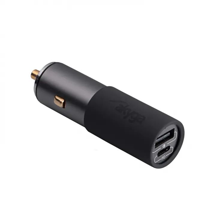 Akyga USB-A, USB-C max. 5A 100W Quick Charge 3.0 GaN autós töltő fekete (AK-CH-26) (AK-CH-26)