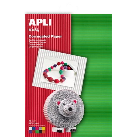 Apli 297x210 mm Hullámkarton papír - Vegyes színek (10 ív) (13826)