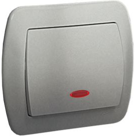  Kontakt-Simon Łącznik pojedynczy Simon Akord z podświetleniem aluminium (AW1L/26)