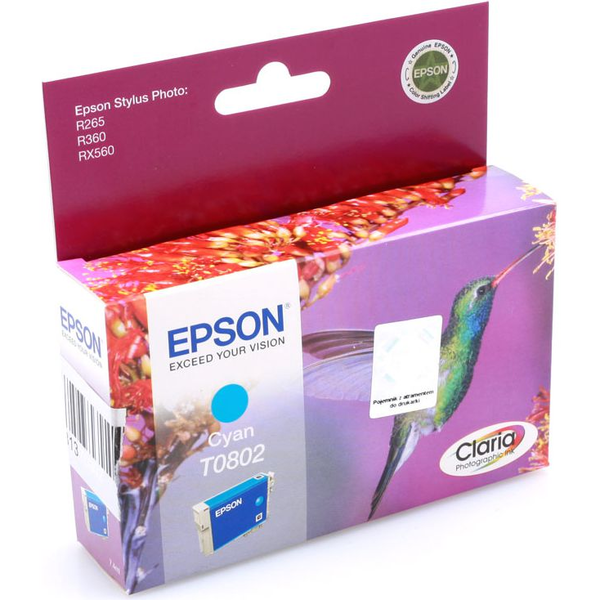 Epson Hummingbird T0802 Cyan Ink Cartridge ( ) cartucho de tinta 1 pieza(s) Original Cian