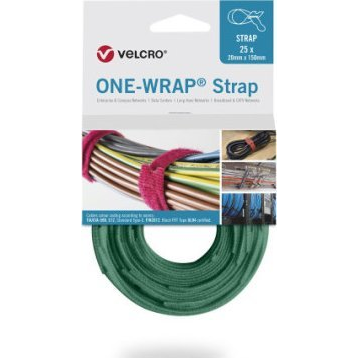  Velcro Taśma do wiązania VELCRO One Wrap 13 mm x 200 mm, 25 sztuk, zielona