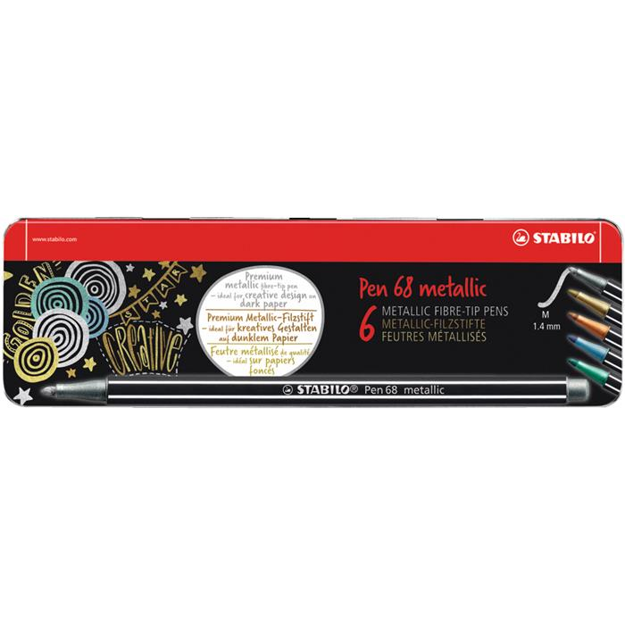 STABILO Pen 68 metallic filctoll Közepes Többszínű 6 dB (6806/8-32)