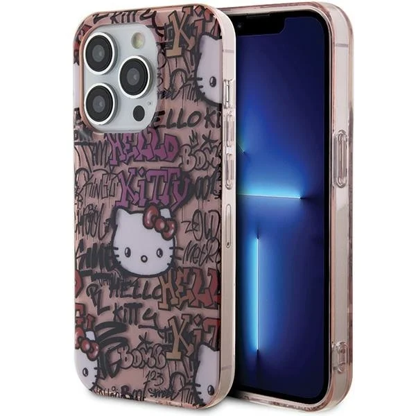 Hello Kitty IML Tags Graffiti iPhone 15 Pro telefon tok - Pink (HKHCP15LHDGPTP)