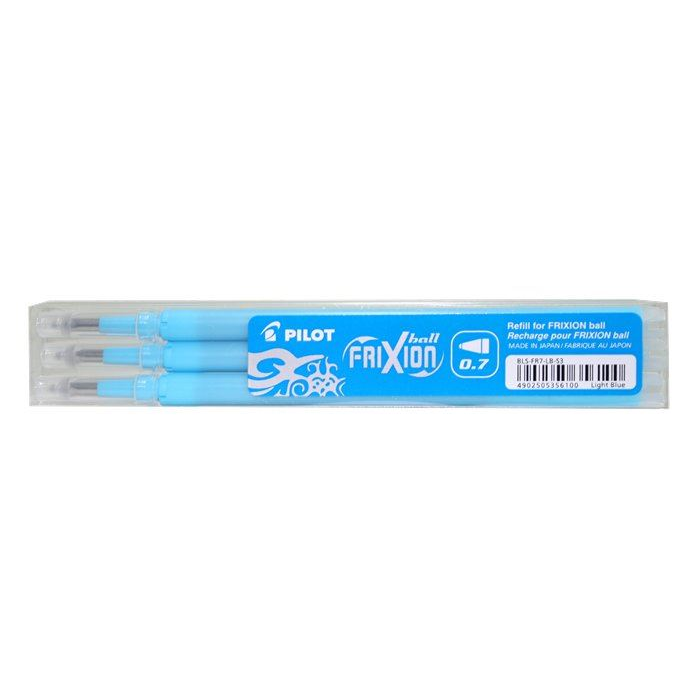 Pilot FriXion Ball 3 darabos betétszett közepes heggyel világoskék (BLS-FR-7-LB-S3) (BLS-FR-7-LB-S3)