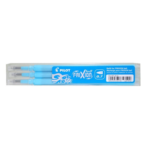 Pilot Vložek za FRIXION BALL, sv. moder, set 3 BLS-FR7-S3-LB