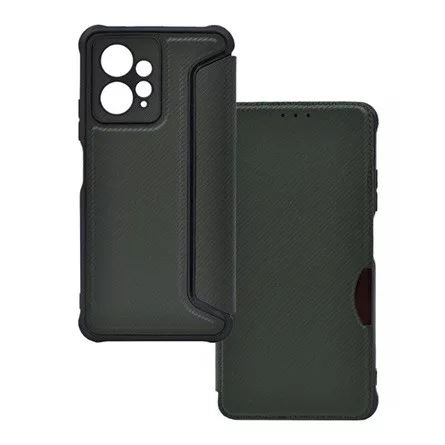 Gigapack Xiaomi Redmi Note 12 4G karbon mintás fliptok sötétzöld (GP-138481) (GP-138481)