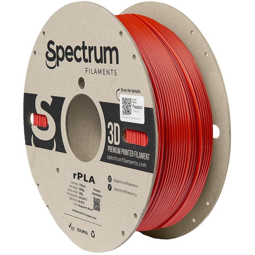 Spectrum 3D nyomtatószál, R-PLA, 1,75 mm, Signal Red, 1 kg (80557)