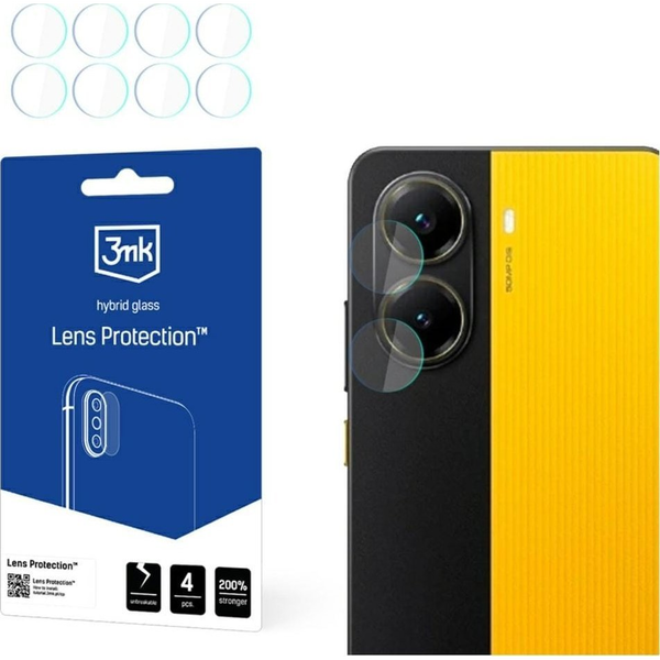 Комплект 4x 3mk стъклена защита за обектив на камера за Xiaomi Poco X7 Pro, прозрачна