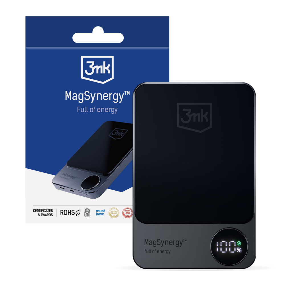 3mk MagSynergy Power Bank 10000mAh - Fekete (5903108497381)