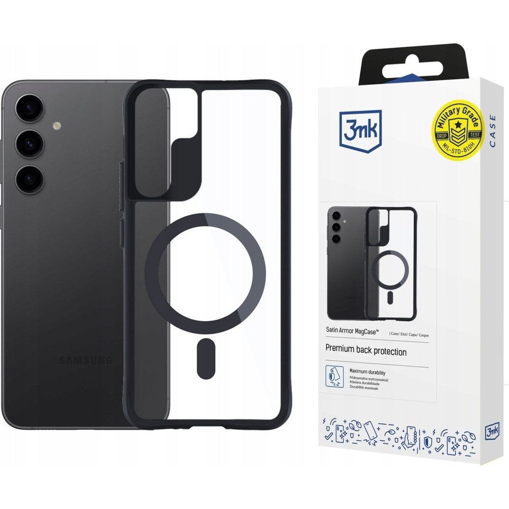 3mk Satin Armor MagCase átlátszó, TPU és PC anyagú telefontok Samsung Galaxy S24 (5903108563895)