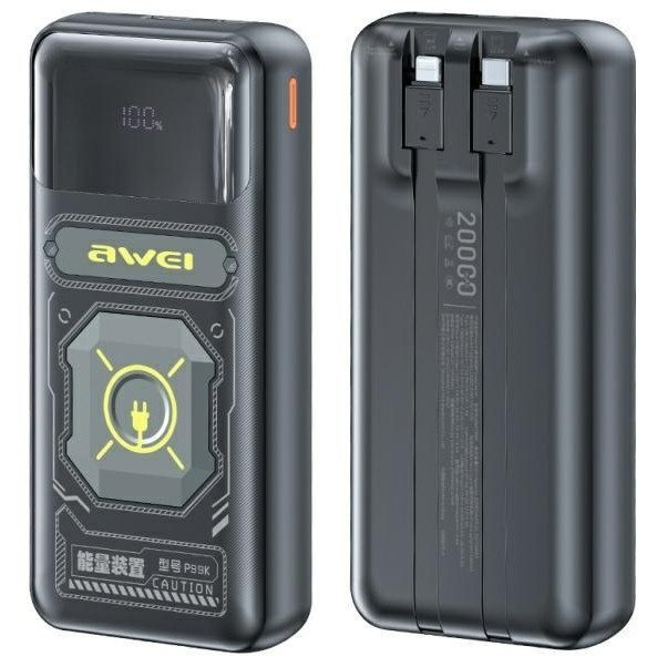 Awei P99K Powerbank 20000 mAh 22,5 W - Fekete (P99K)