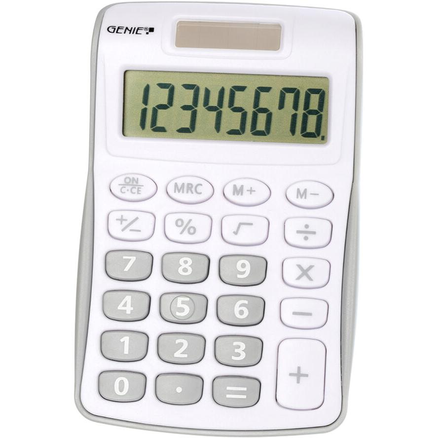 GENIE Taschenrechner 120 S 8-stellig silber-grau (12494)