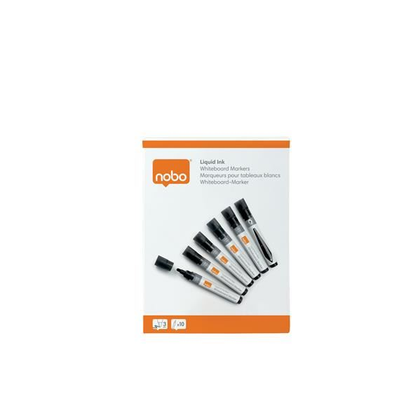 NOBO Táblamarker folyékonytintás1-3 mm 6db fekete (VN5377) (VN5377)