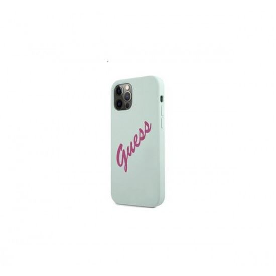 Guess Silicone Vintage Fuschia Script Apple iPhone 12/12 Pro tok, kék (GUHCP12MLSVSBF) (GUHCP12MLSVSBF)