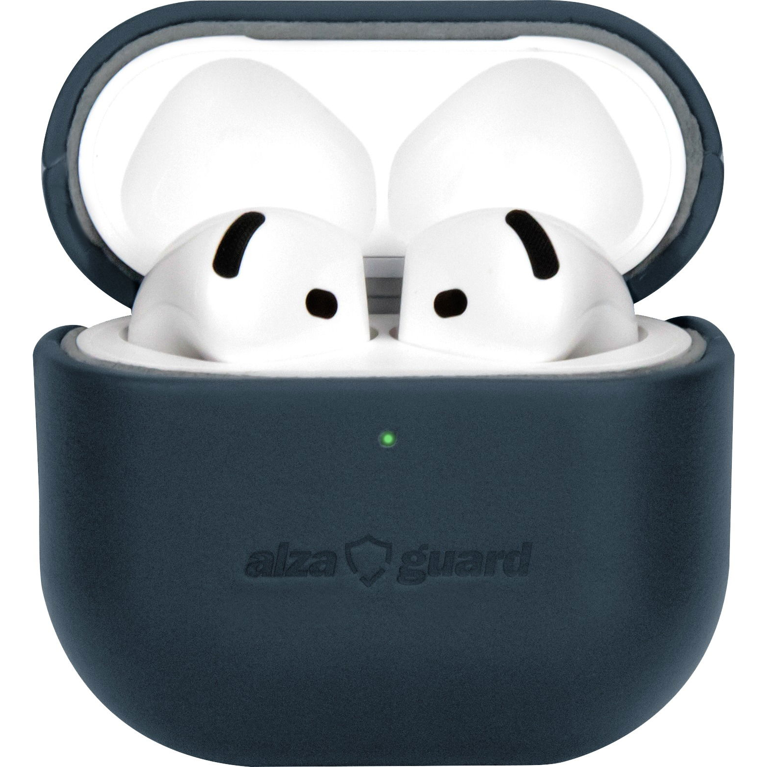 AlzaGuard Genuine Leather AirPods 4 kék tok (AGD-ACL9L)