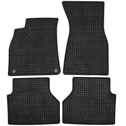 RIGUM Rubber Car Mats for AUDI A6 2018->, Black (Set of 4) (0356X12)