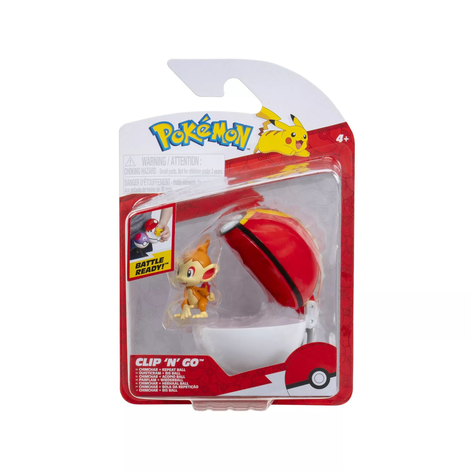 Pokémon Clip 'N Go figuracsomag - Chimchar Repeat Ball (PKW3640)