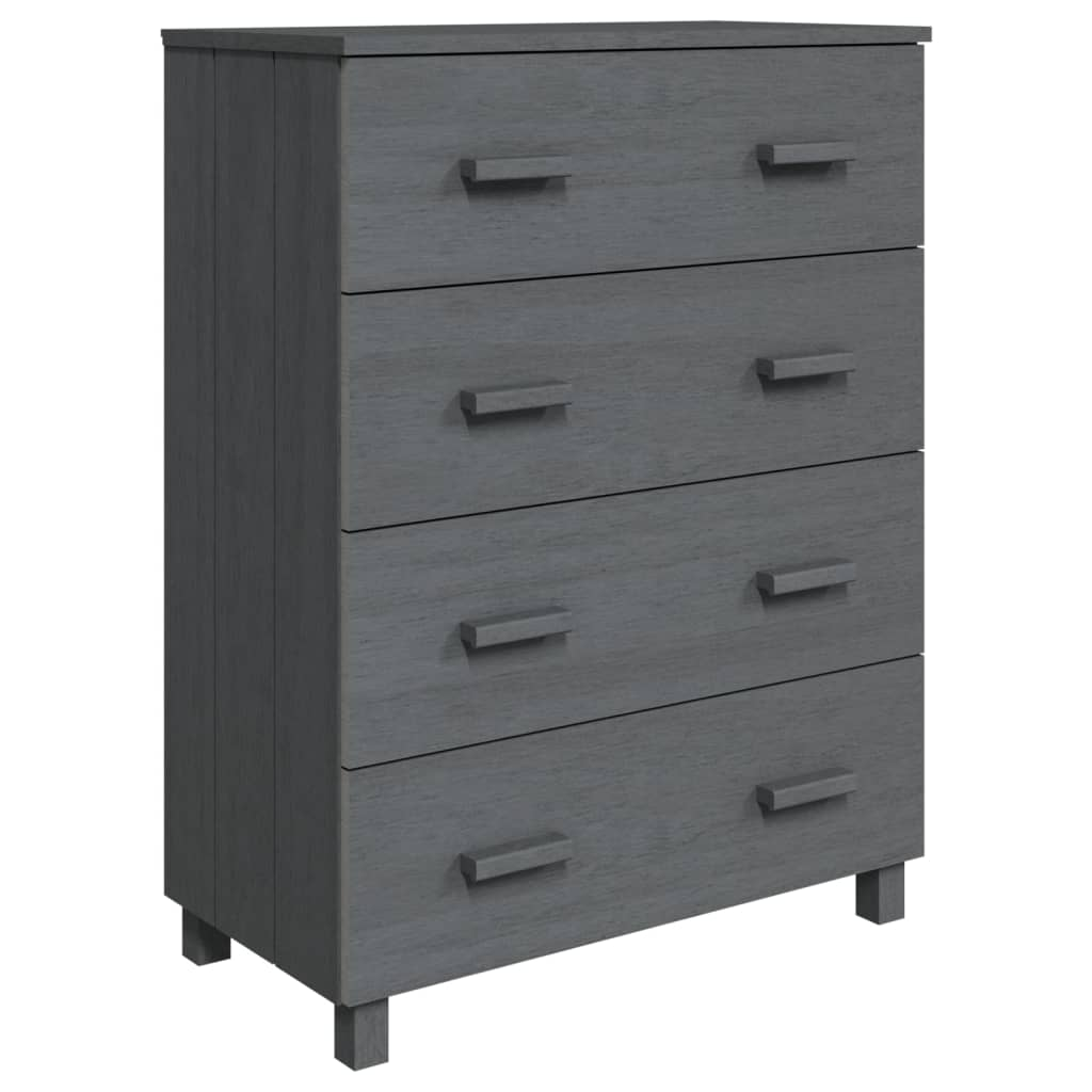 HAMAR sötétszürke tömör fenyőfa tálalószekrény 79x40x103,5 cm (340426)