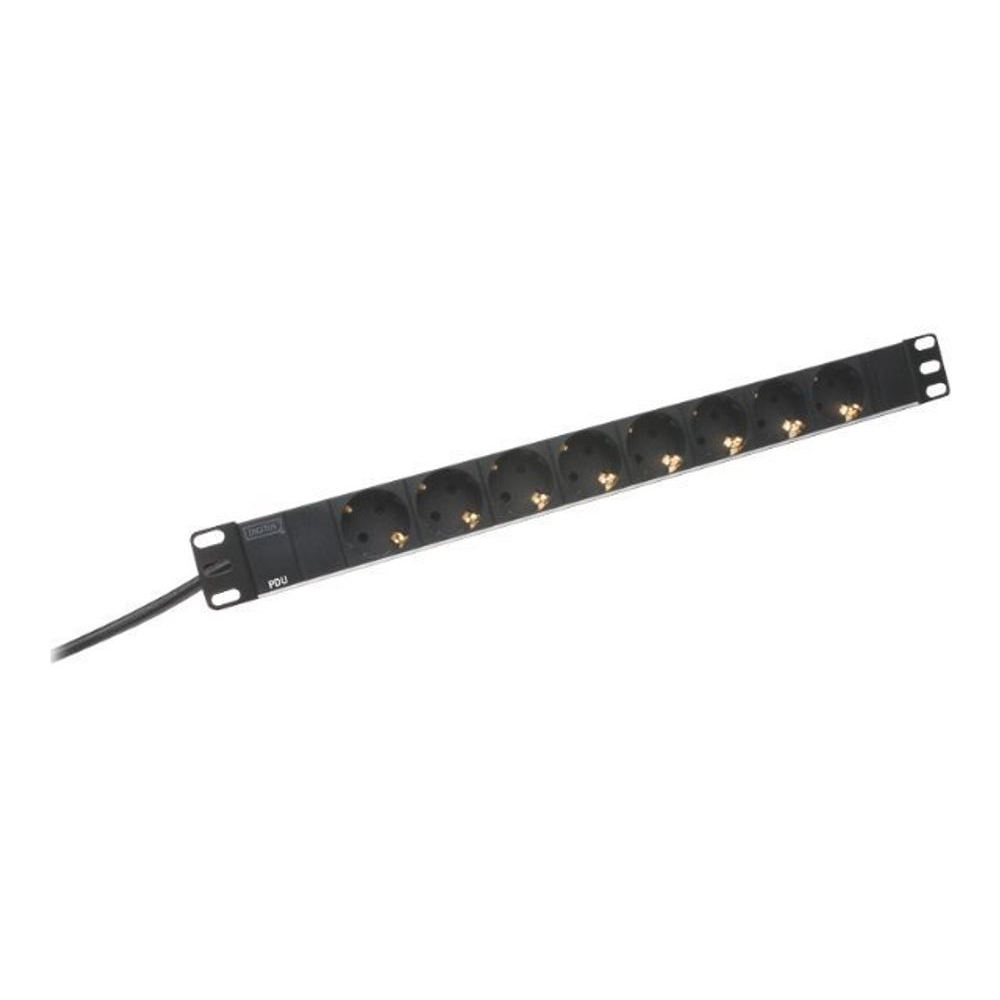 Digitus 1U 8db villásdugó CEE 7/3 (EU) rack elosztó PDU 2m fekete (DN-95401)