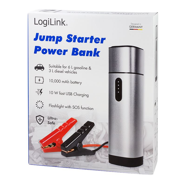 LogiLink PA0266 batteria portatile Polimeri di litio (LiPo) 10000 mAh Metallico