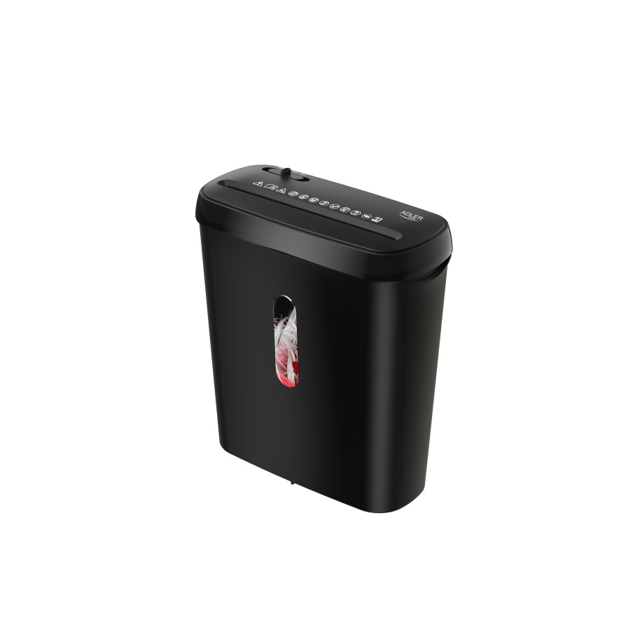 Adler AD 1039 Iratmegsemmisítő 6 lap 8L - Fekete (AD 1039)