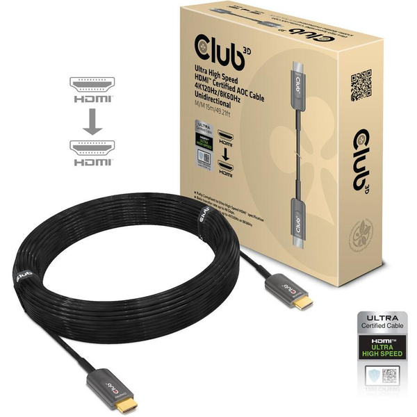 CLUB3D CAC-1377 HDMI-kabel 15 m HDMI Type A (Standard) Sort