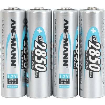 Acumulatori AA, 2850 mAh, Ni-Mh- Ansmann, 4 buc / set + cutie depozitare