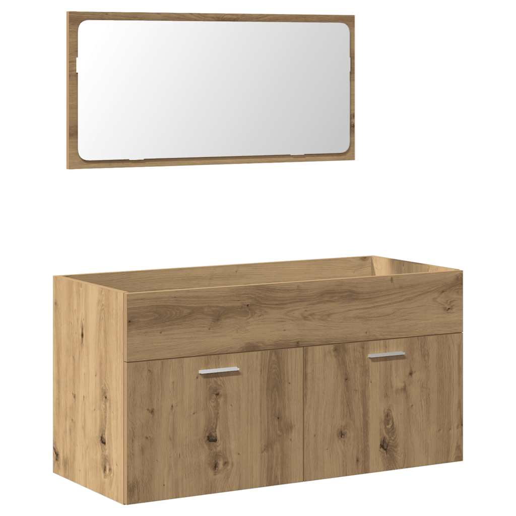fürdőszoba szekrény tükörrel Artisan Oak Engineered Wood (856382)