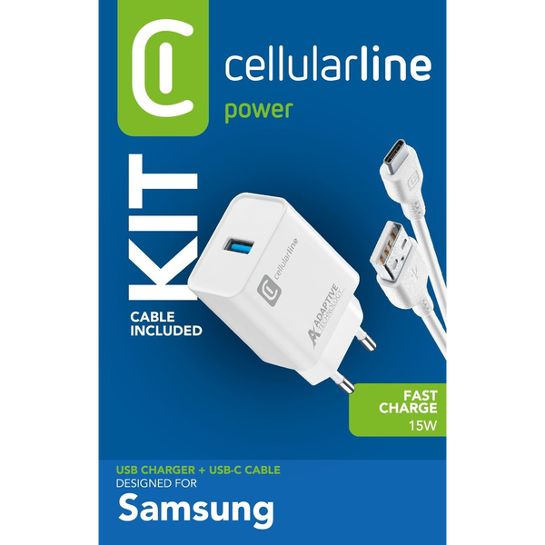 Cellularline 8018080303906 Smartphone, Universel Hvid Vekselstrøm Hurtig opladning Indendørs