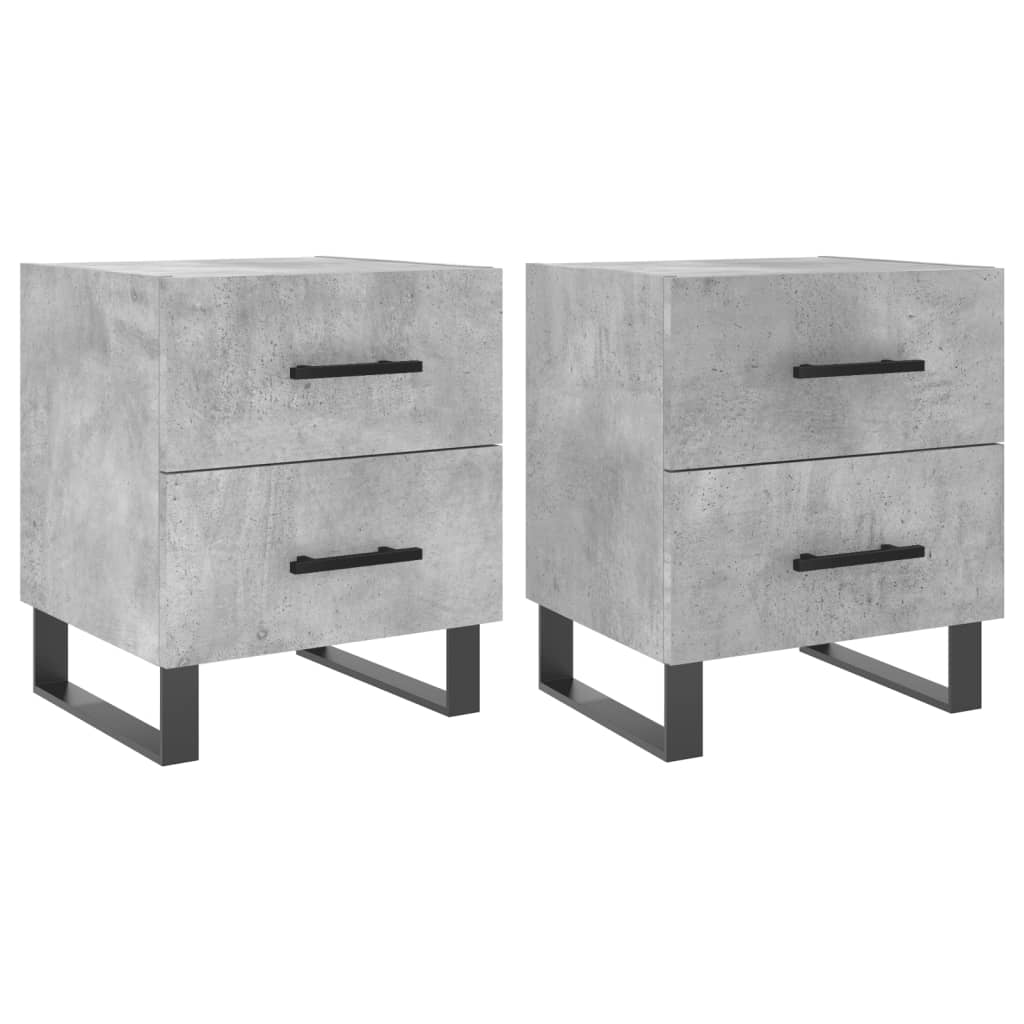 2 db betonszürke szerelt fa éjjeliszekrény 40 x 35 x 47,5 cm (827365)