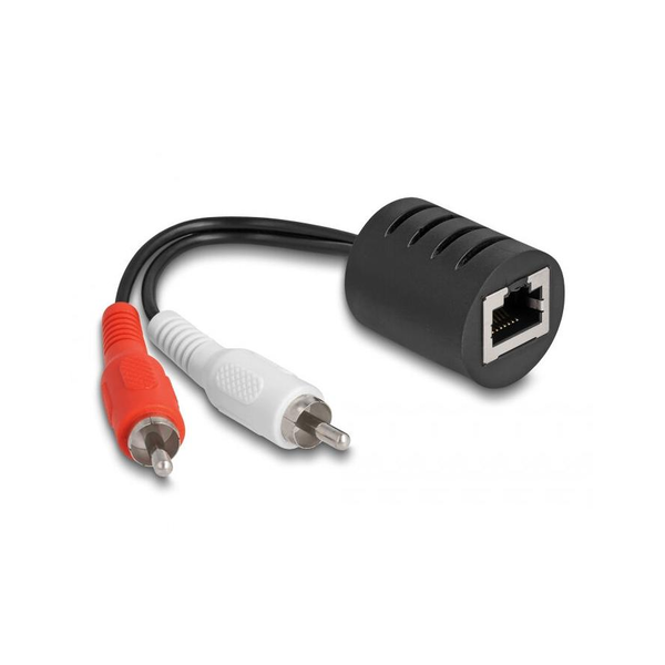 Delock Sztereo Audio bővítő RJ45 anya - 2 db. RCA apa Cat.5 akár 50 m 2 db-os szett (87857)