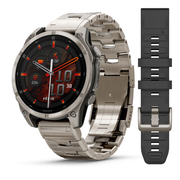 GARMIN Fenix 8 47mm AMOLED Sapphire Titanium okosóra