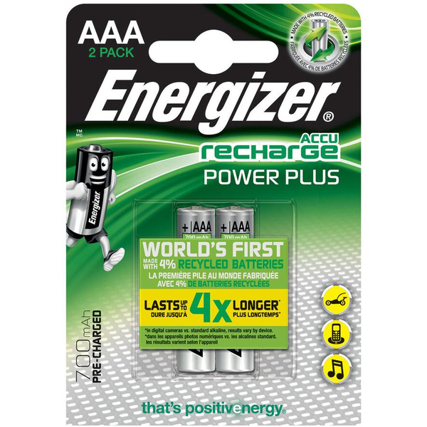Pack De 2 Pilas Recargables Energizer Recharge Power Plus 700 Mah Nimh Aaa