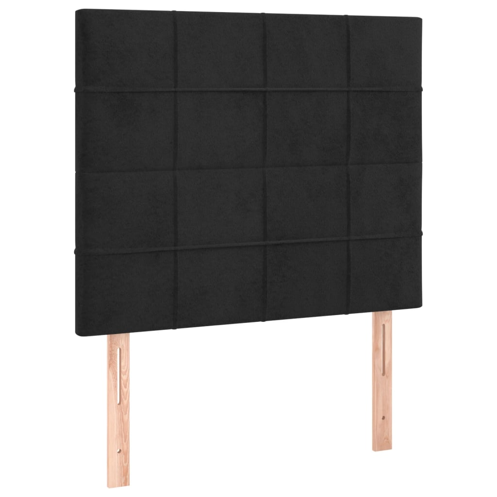 2 db fekete bársony fejtámla 90x5x78/88 cm (3116370)