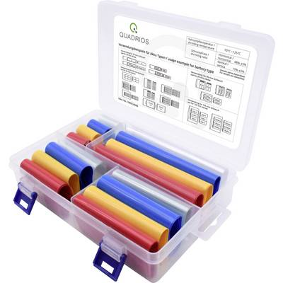 Quadrios 1905CA060 Akku zsugorcső ragasztó nélkül Átlátszó, Kék, Sárga, Piros Zsugorodási arány:2:1 16 rész (1905CA060)
