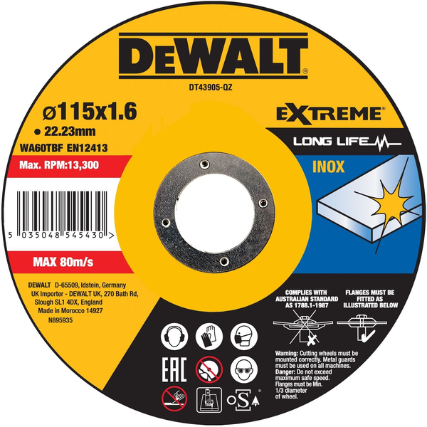 DEWALT Trennscheibe 115x1,6x22,23 mm Inox