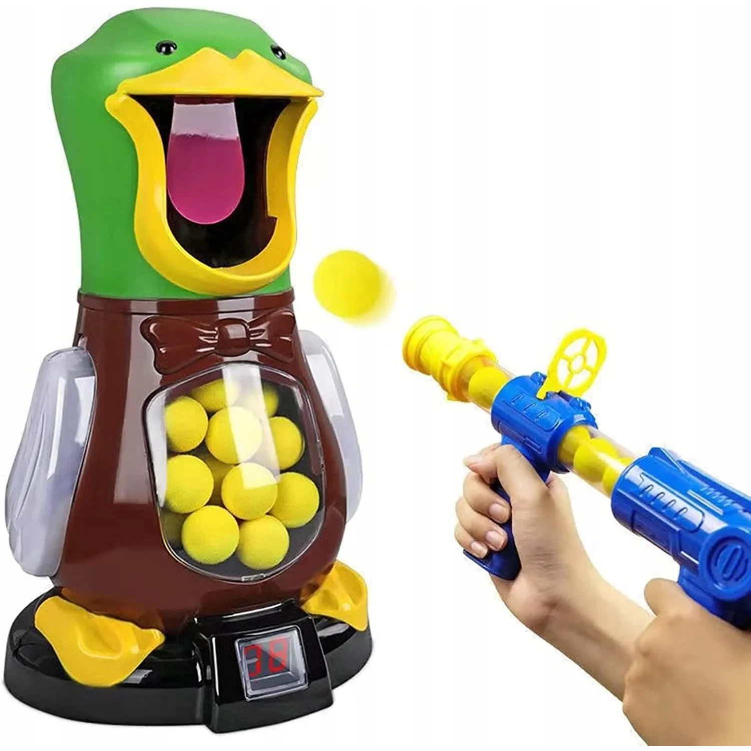 Extralink Hungry Duck Céllövészeti Játék Gyerekeknek – 2 db Fegyver, 48 db Golyó, Védőszemüveg (EX.37575)
