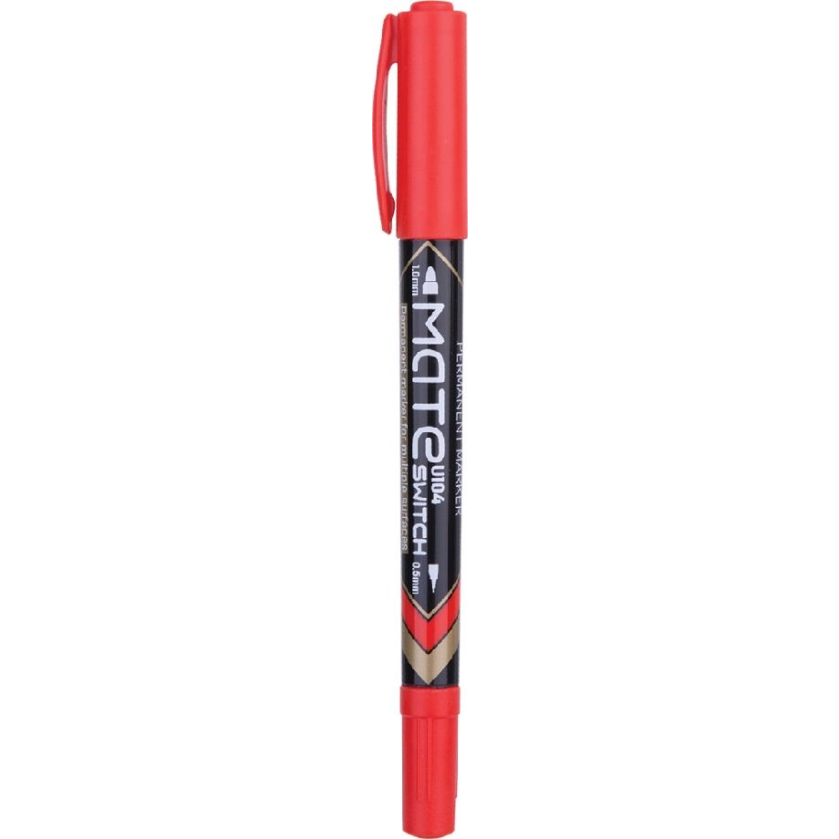 Deli Mate 0.5-1.0 mm Kétvégű Alkoholos marker - Piros (DEU10440)