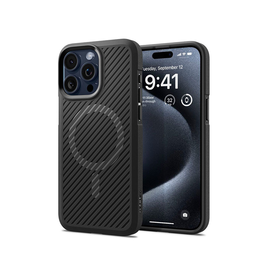 Apple iPhone 15 Pro ütésálló hátlap - Spigen Core Armor MagSafe - fekete (SP747769)