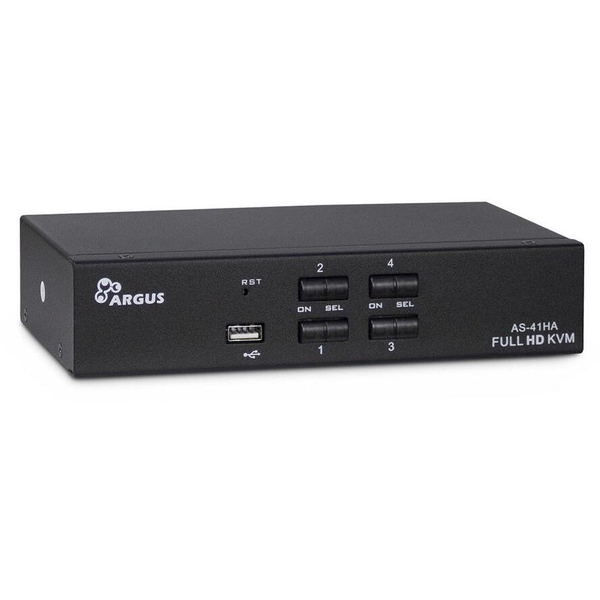 Inter-Tech KVM Switch AS-41HA HDMI, 4 Port, Metall