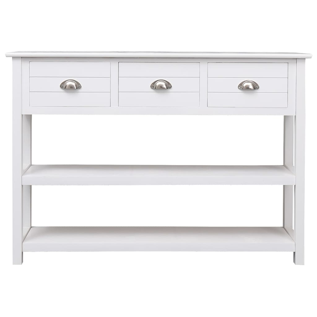 fehér tömör császárfa tálalószekrény 108 x 30 x 76 cm (338545)