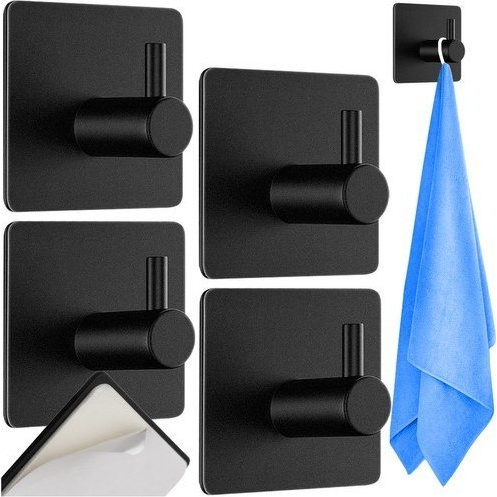 Ruhhy Samolepicí hranatý, kov, černý, 4 ks (5900779954656)