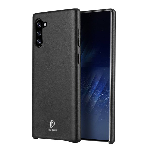 DUX DUCIS SKIN LITE műanyag telefonvédő (bőr hatású) FEKETE [Samsung Galaxy Note 10 (SM-N970F)]