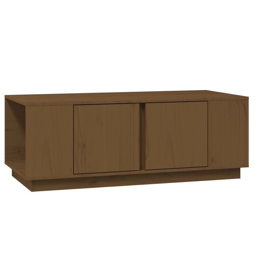 mézbarna tömör fenyőfa dohányzóasztal 110 x 50 x 40 cm (814432)