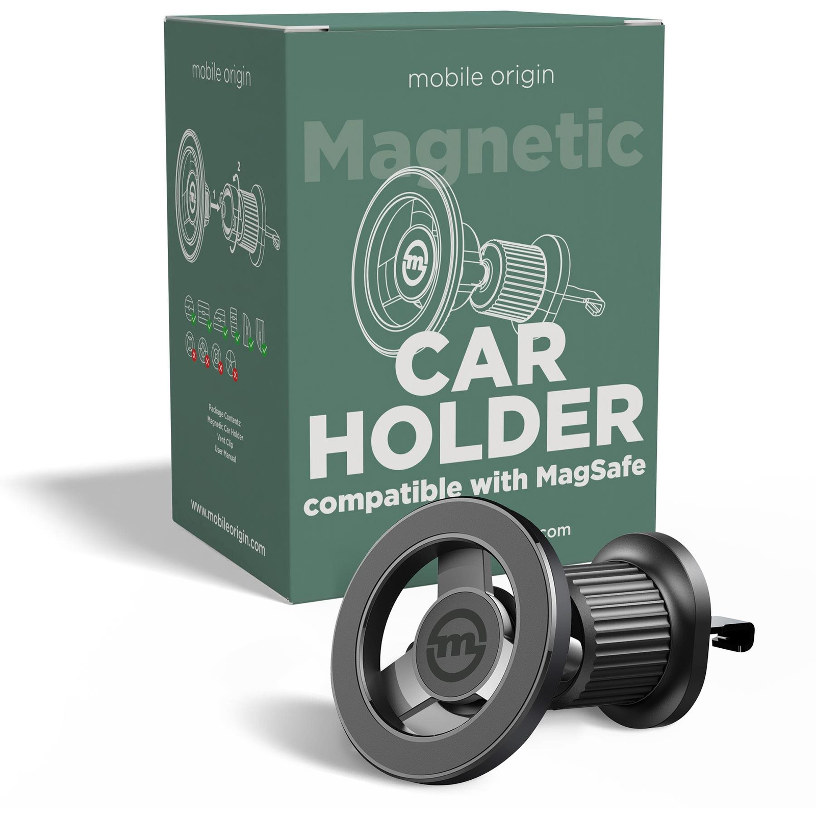 Mobile Origin Magnetic Car Holder (FRL-MGCH-01-BLK)