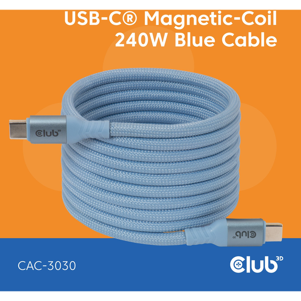 CLUB3D CAC-3030 USB-kabel 2 m USB C Blå