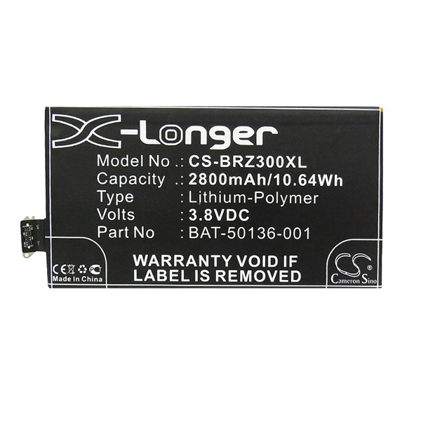 Cameron Sino Li-Polymer akku (3.8V/2800mAh, Blackberry BAT-50136-001 kompatibilis) FEKETE Blackberry Leap (Z20) (CS-BRZ300XL)