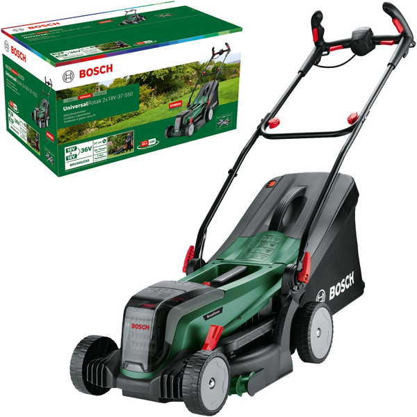 Bosch 37-550 Manuel plæneklipper Batteri Sort, Grøn