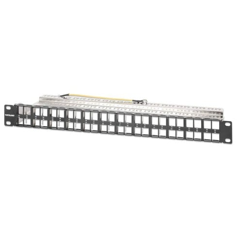 Intellinet 48-Port Patchpanel geschirmt und unbestückt 1 HE schwarz für Keystone-Jacks Patchpanel 483 mm (19) Szereletlen 1 ME Fekete Alkatrészek 